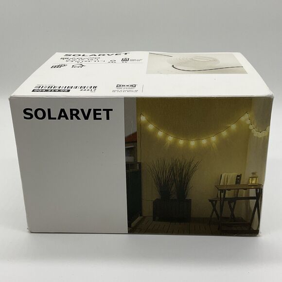IKEA Solarvet Lantern 24 LED Solar Powered String Light Set 004.214.06 - Picture 1 of 7